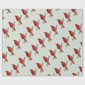 北の基本的で赤い鳥 ラッピングペーパー (フラット)