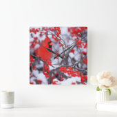 北の基本的な男性、冬、IL スクエア壁時計 (ホーム)