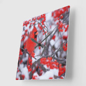 北の基本的な男性、冬、IL スクエア壁時計 (傾斜)