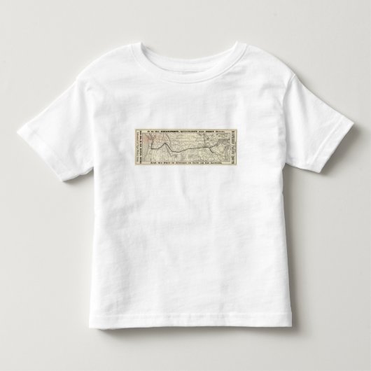 北の太平洋の鉄道の地図 トドラーTシャツ (正面)