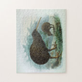 北の島のブラウンのキーウィのヴィンテージの鳥のイラストレーション ジグソーパズル (縦)