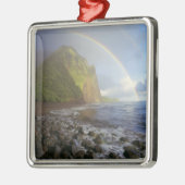 北の崖に二重虹 メタルオーナメント (左)