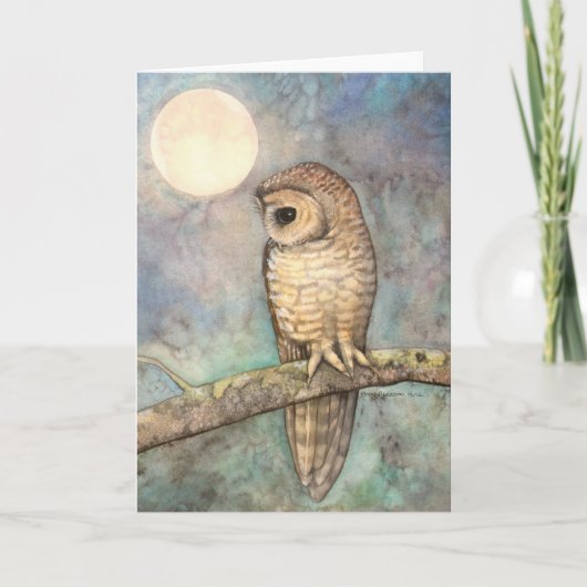 北の斑点を付けられたフクロウの野性生物のファインアート カード (正面)