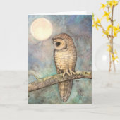 北の斑点を付けられたフクロウの野性生物のファインアート カード (黄色い花)