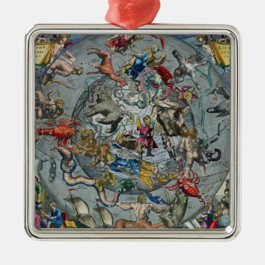 北の星座の地図 メタルオーナメント (正面)