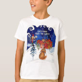 北の村からの挨拶 村のキツネの子供たち Tシャツ (正面)