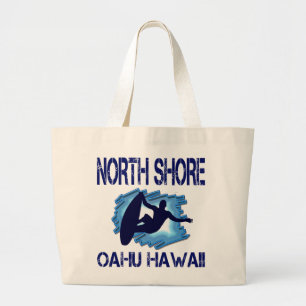 北の海岸、オアフ、ハワイ ラージトートバッグ