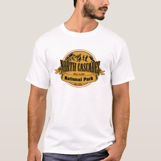 北の滝国立公園、ワシントン州 Tシャツ (正面)