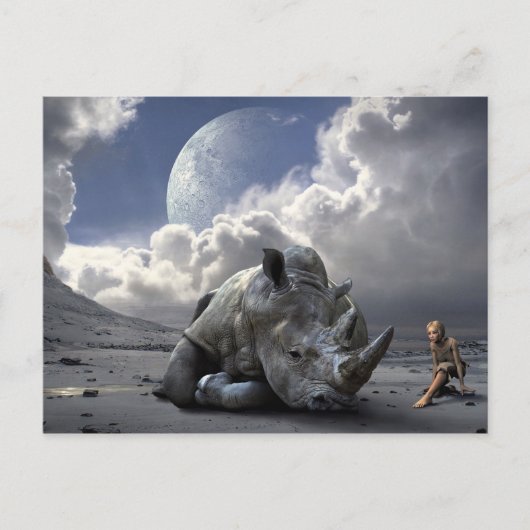 北の白いサイの最後 ポストカード (正面)