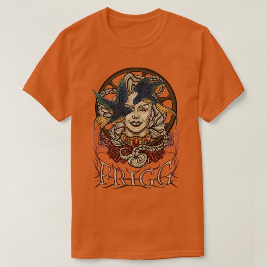 北の神々フリッグ Tシャツ (デザイン正面)