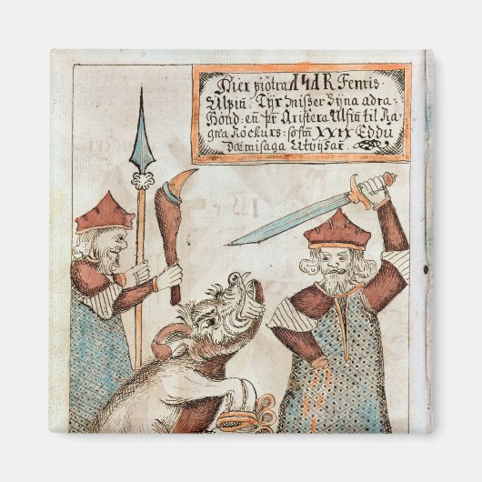 北の神Tyrは、バインドされた狼に手を失う マグネット (正面)