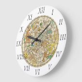 北の空の星図および星座の地図 ラージ壁時計 (傾斜)