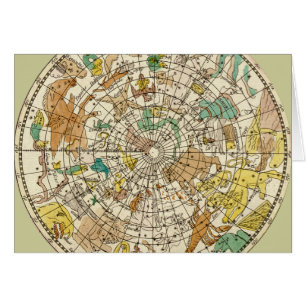 北の空の星図と星座の地図