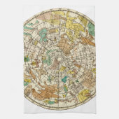 北の空の星図と星座の地図 キッチンタオル (縦)