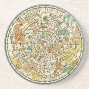 北の空の星図と星座の地図 コースター
