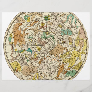 北の空の星図と星座の地図 チラシ