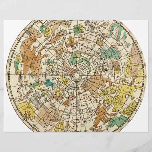 北の空の星図と星座の地図 チラシ (正面)