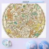 北の空の星図と星座の地図 チラシ (シングル)
