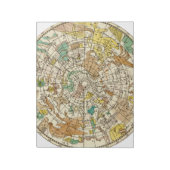 北の空の星図と星座の地図 ノートパッド (回転)