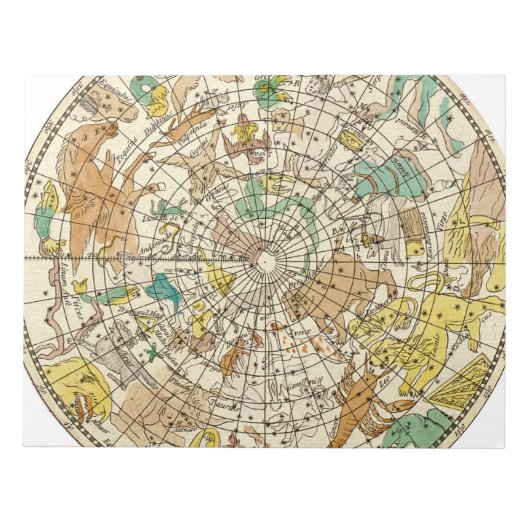 北の空の星図と星座の地図 ノートパッド (正面)