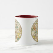 北の空の星図と星座の地図 マグカップ (中央)