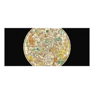 北の空の星図と星座の地図 ラックカード
