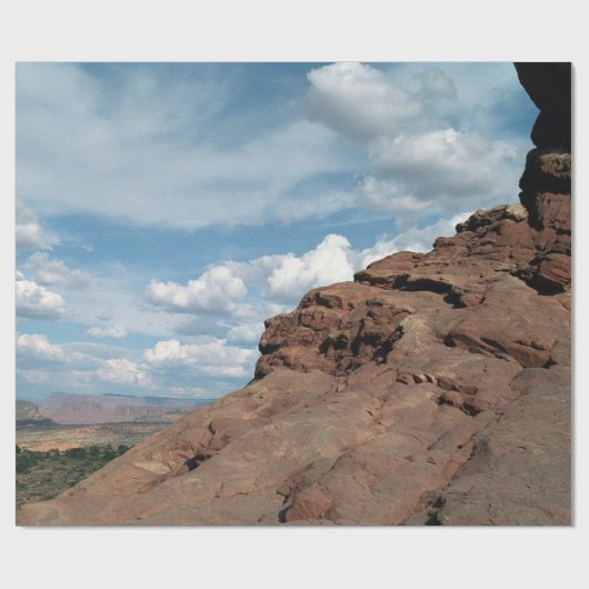 北の窓のアーチのユタの砂漠の景色の写真 ラッピングペーパー (フラット)