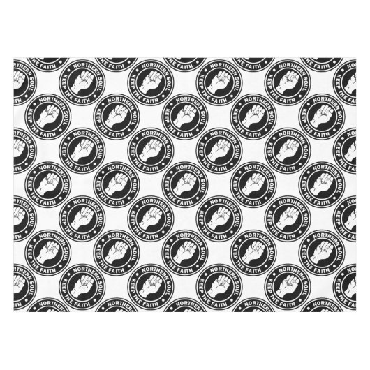 北の精神のロゴの黒 テーブルクロス (正面(横))