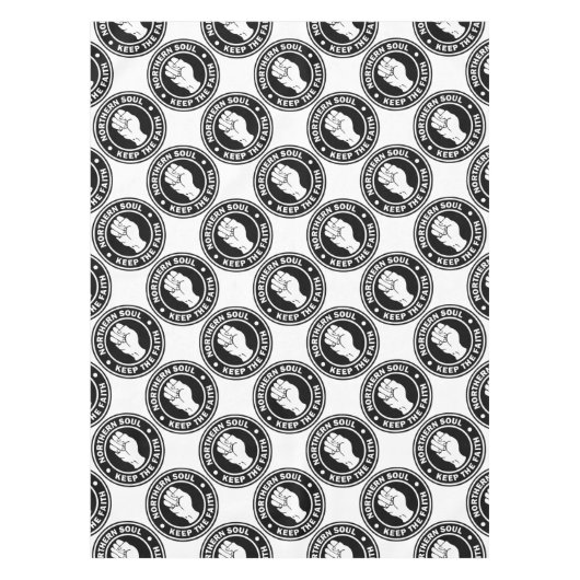 北の精神のロゴの黒 テーブルクロス (正面)