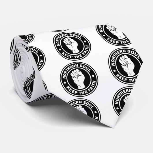 北の精神のロゴの黒 ネクタイ (ロール)