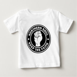北の精神のロゴの黒 ベビーTシャツ