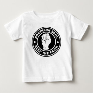 北の精神のロゴの黒 ベビーTシャツ