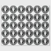 北の精神のロゴの黒 ラッピングペーパー (フラット)