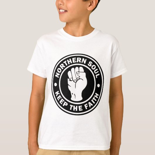 北の精神のロゴの黒 Tシャツ (正面)