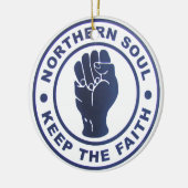 北の精神は信頼Slgans及び握りこぶしの記号を保ちます セラミックオーナメント (左)