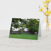 「北の納屋」古い肥育した農家 カード (黄色い花)