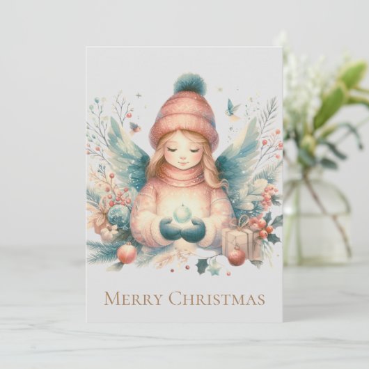 北の自然の中の美しい冬の天使 シーズンカード (スタンド正面)