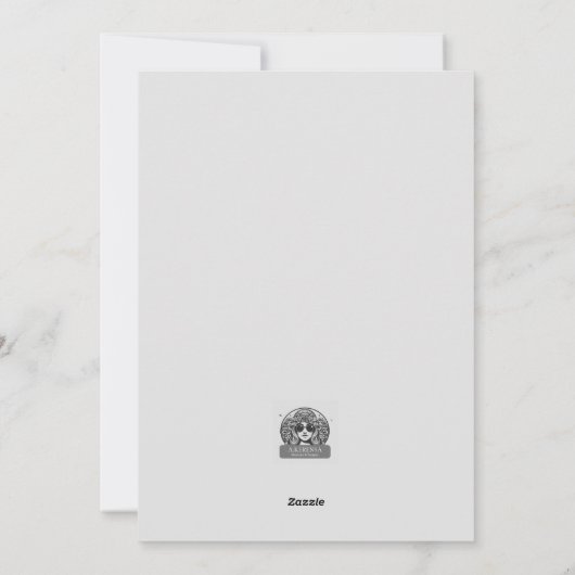 北の自然の中の美しい冬の天使 シーズンカード (裏面)