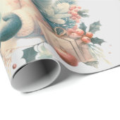 北の自然の中の美しい冬の天使 ラッピングペーパー (ロールコーナー)