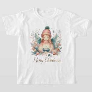北の自然の中の美しい冬の天使 Tシャツ
