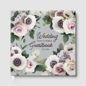 北の雫グレーに白いアネモネ ゲストブック (正面)