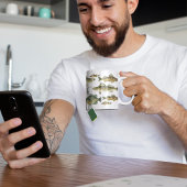 北の魚の湖かわいい釣り人パーソナライズされた コーヒーマグカップ