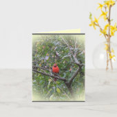 北の(鳥)ショウジョウコウカンチョウとのNotecard カード (黄色い花)