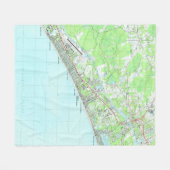 北のMyrtle Beachサウスカロライナ(1990年)の地図 フリースブランケット (正面(横))