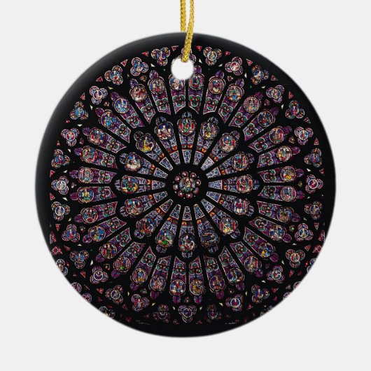 北のtranseptのバラ窓ヴァージンを描写します セラミックオーナメント (正面)