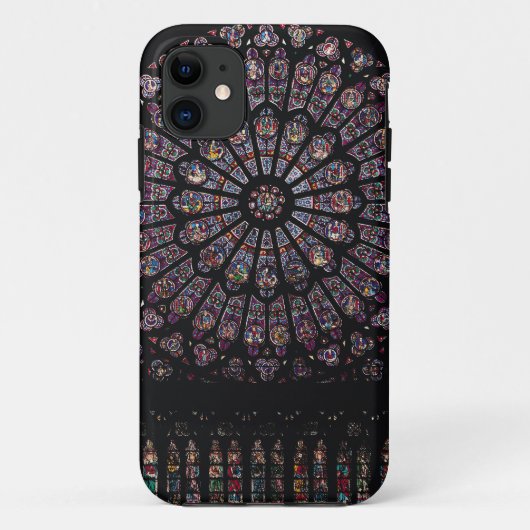 北のtranseptのバラ窓ヴァージンを描写します Case-Mate iPhoneケース (裏面)