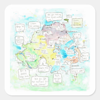 北アイラ予測できなンドのことわざ地図。 スクエアシール