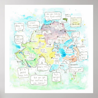 北アイラ予測できなンドのことわざ地図。 ポスター