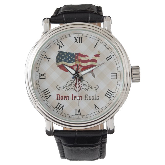 北アイリッシュアメリカンルーツ北アイアン 腕時計 (正面)
