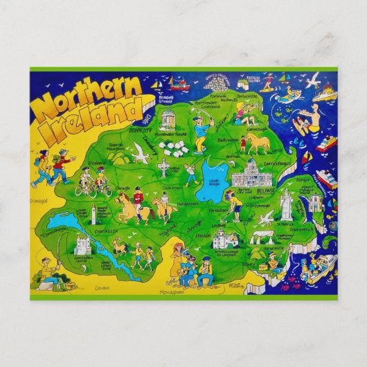 北アイルランドおもしろい地図はがき ポストカード (正面)